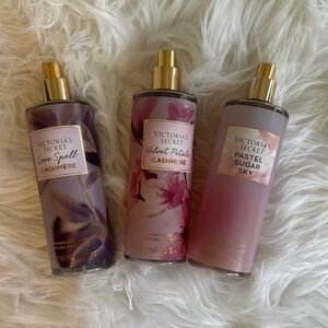 Victoria's Secret Fragrance Mist Set - Purple, Pink, Gold